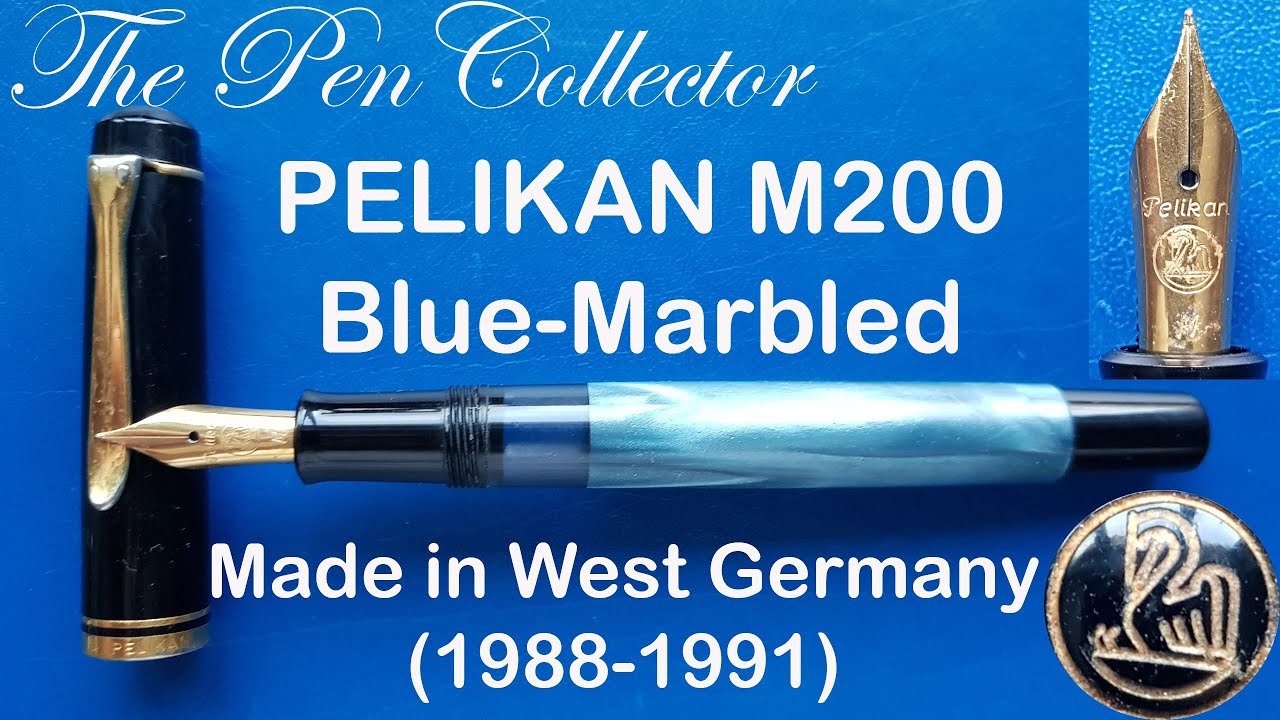 PELIKAN M200 Blue Marbled West Germany Fountain Pen Review - YouTube