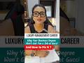 Luxury Management Career| How to build a strong Profile