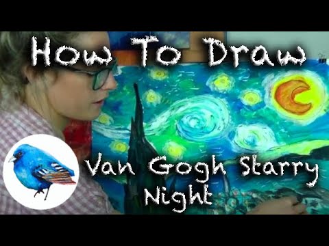 Learn how to draw A VINCENT VAN GOGH'S STARRY NIGHT INSPIRED ARTWORK