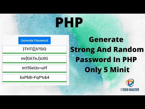 How to strong and random generate password in PHP || Strong dynamic password in PHP only 5 minit