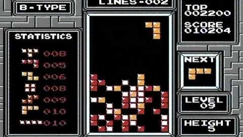 -NES- Tetris Game B Level 9 Height 5 Completed