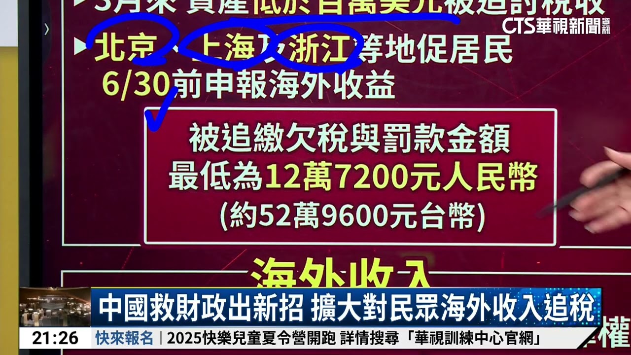 中國救財政出新招 擴大對民眾海外收入追稅｜52華視國際特區｜20250606