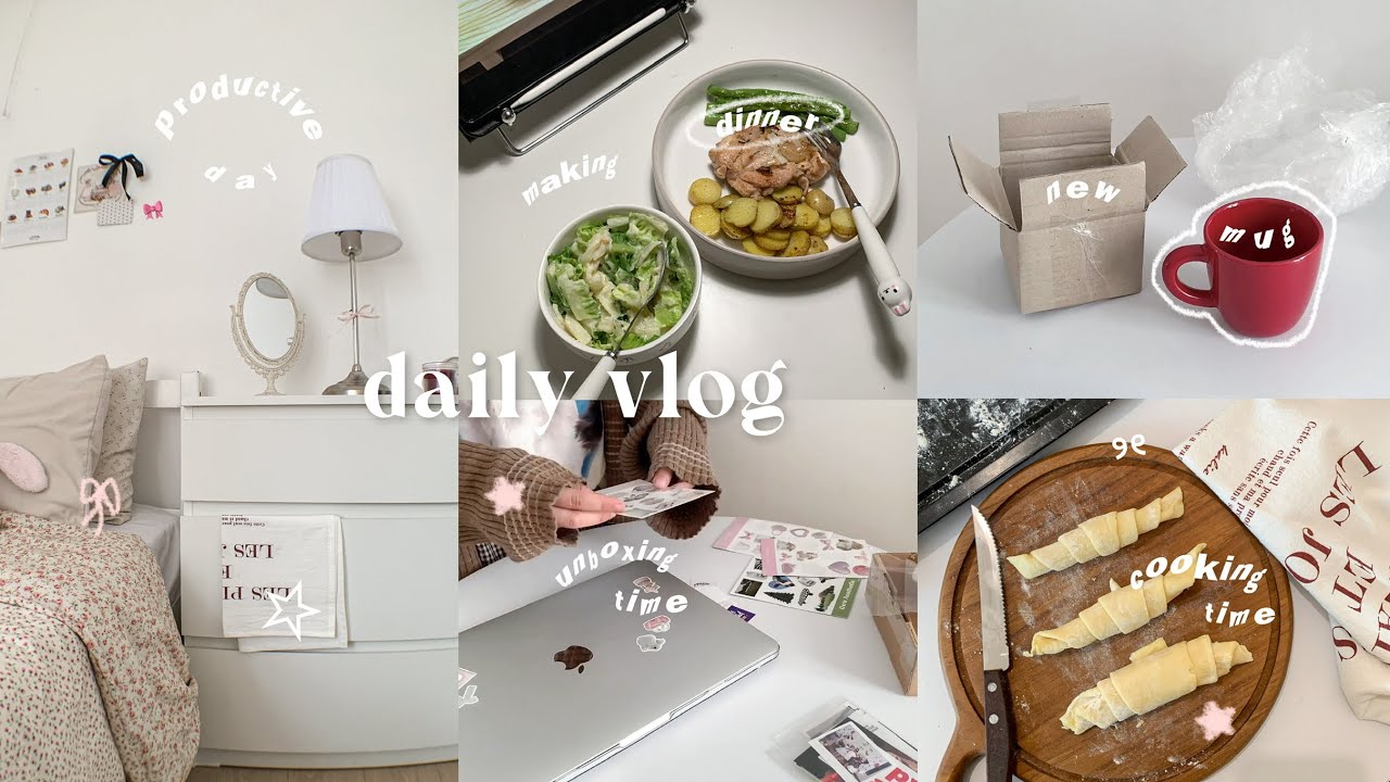 daily vlog🐰🎀 : productive 6AM , making sandwich , grocerry , aesthetic room , uni vlog , dinner🍳