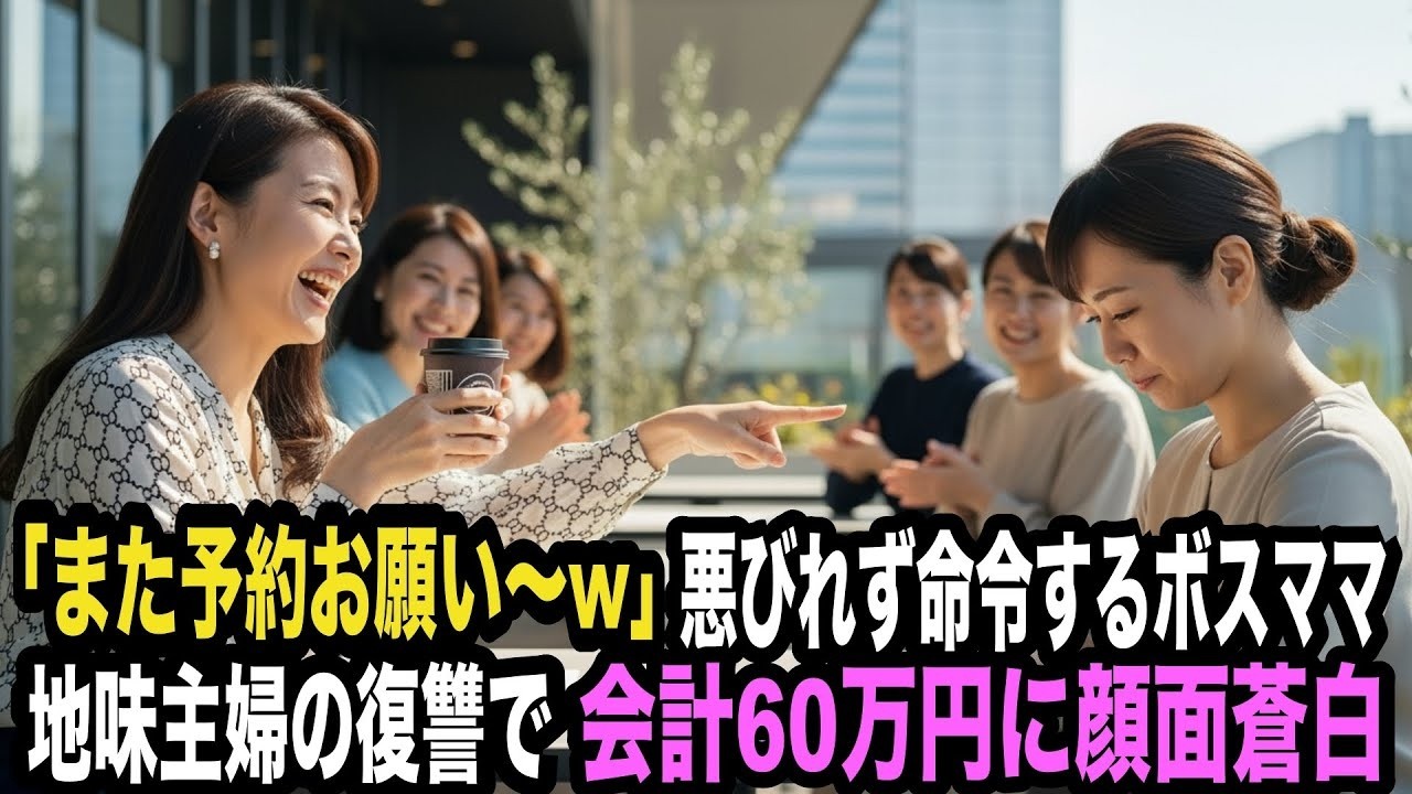 「また予約お願い〜w」悪びれず命令するボスママ。地味主婦が仕掛けた“キャンセル不可の高級レストラン”で会計60万円に顔面蒼白