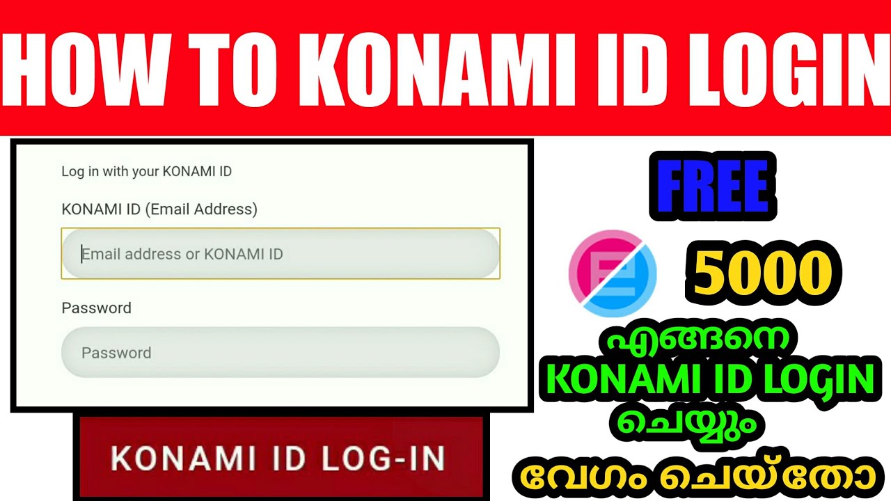 How To Konami Id Login In Pes 21 Mobile Malayalam Youtube