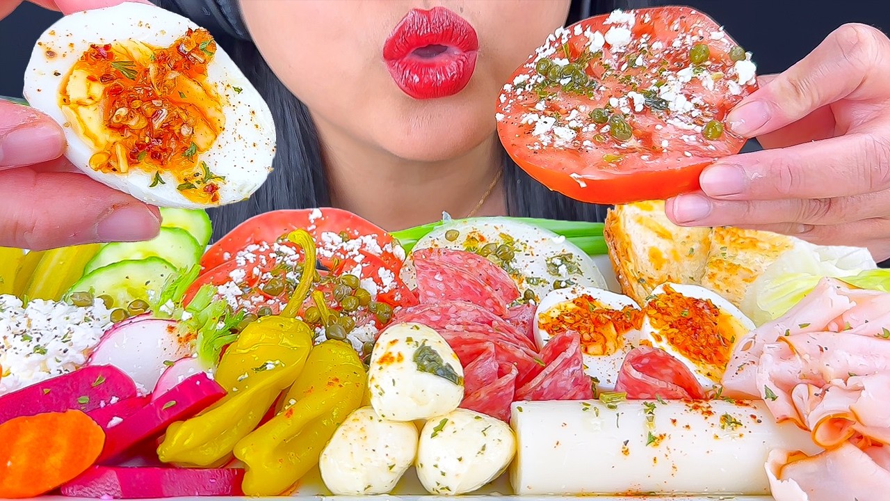 ASMR GIANT SNACK PLATE (GIRL DINNER) | EATING SOUNDS | MUKBANG