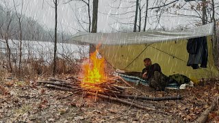 Camping In A Prolonged Rain Storm No Tent Tarp Camping Lakeside