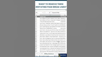 How to Remove page break lines in Excel #shorts