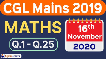 16 Nov 2020 CGL Mains Maths Solution 2019 | SSC CGL Mains Maths Solution