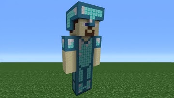 Minecraft Tutorial: How To Make A Diamond Amour Steve Statue
