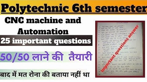 cnc machine and automation important questions | cnc machine and automation 6th semester | 2024 |