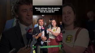 🔥Samia interrompe entrevista de Nikolas com óleo de peroba para zoar a cara de pau do bolsonarista🔥