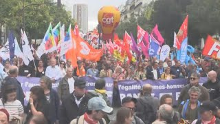 Salaires, égalité, environnement: les syndicats mobilisés à Paris | AFP Images