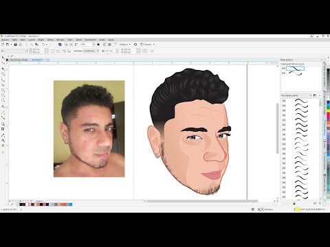 TRANSFORMAR FOTO EM DESENHO CARICATURA LOGOMARCA COREL DRAW