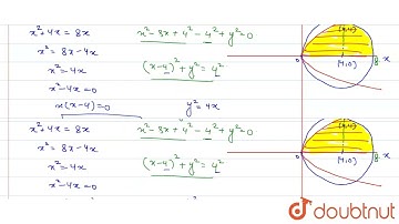 Find the area, lying above the x=axis and included between the circle x^2+y^2=8x and the parabol...