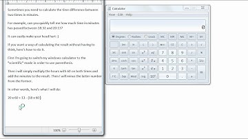 How to calculate the time difference between two times in minutes
