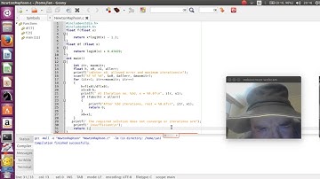Newton Raphson Method in C with -lm in compile options to make the program compute correctly