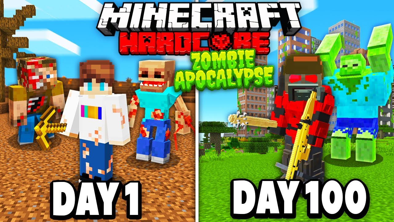 I Survived 100 Days in a ZOMBIE APOCALYPSE in Hardcore Minecraft