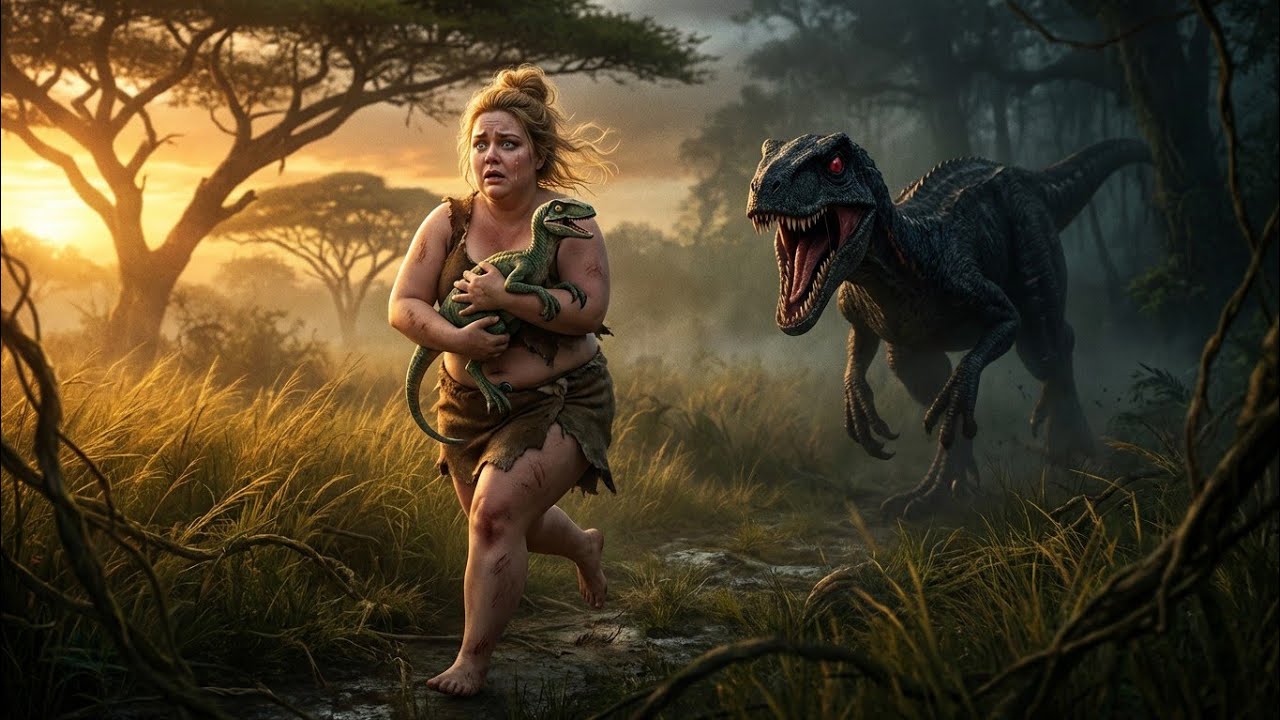 "Terrifying Dinosaur Hunt: Beautiful Explorer Steals Egg & Faces Mother's Wrath! 😱🦖 