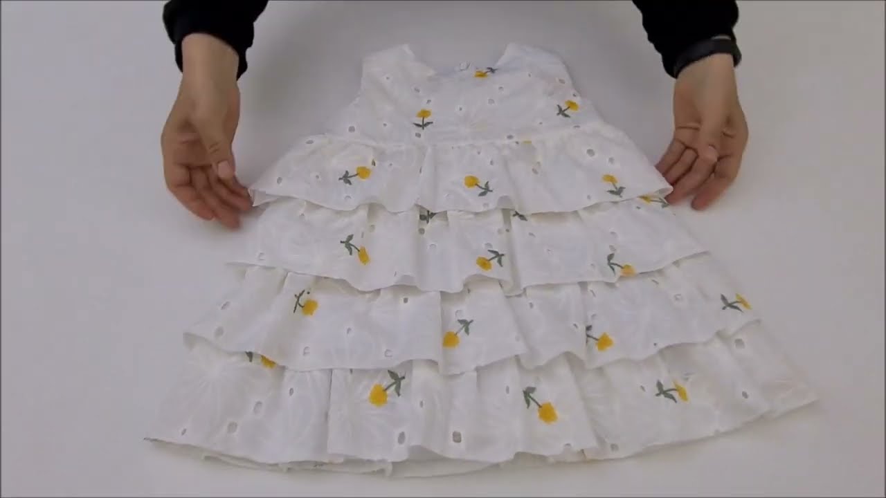 Arkadan Fermuarlı Kat Kat Bebek Elbise Dikimi