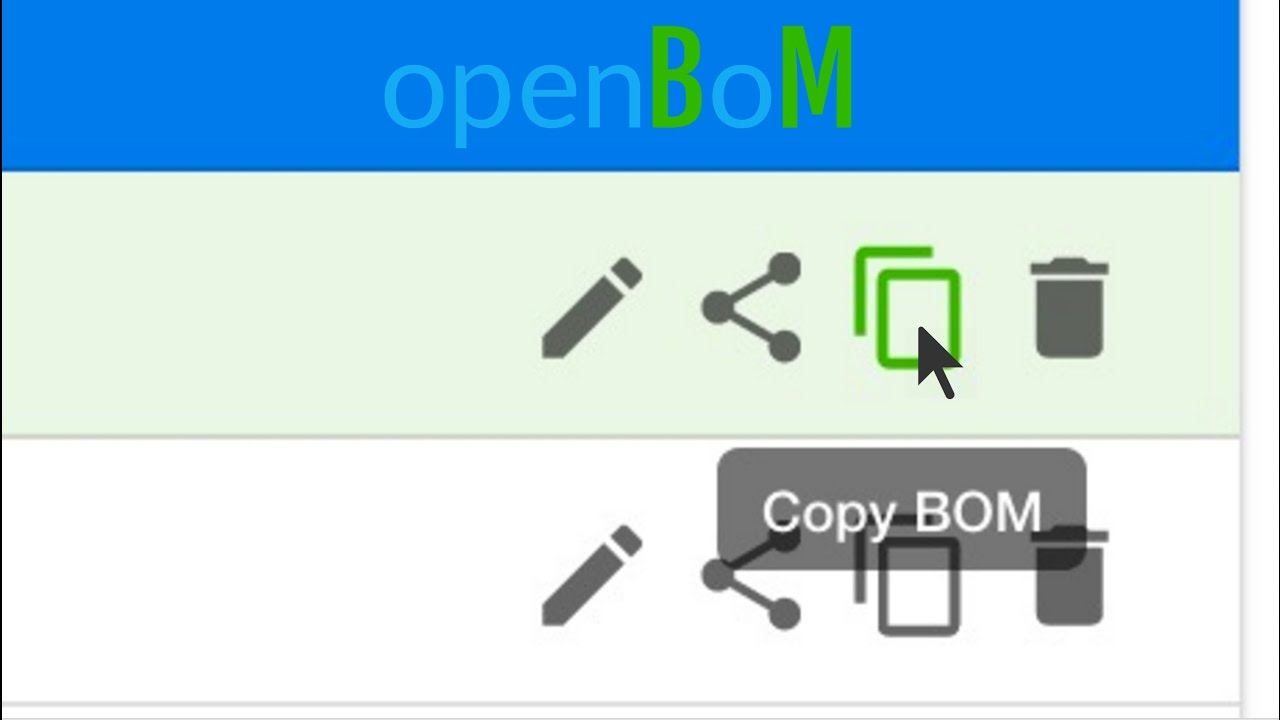 openBoM: Copy an existing BOM - YouTube