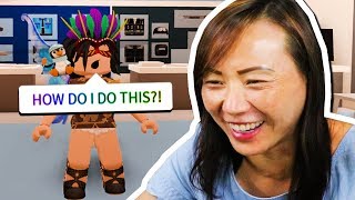 my mom plays roblox for the first time