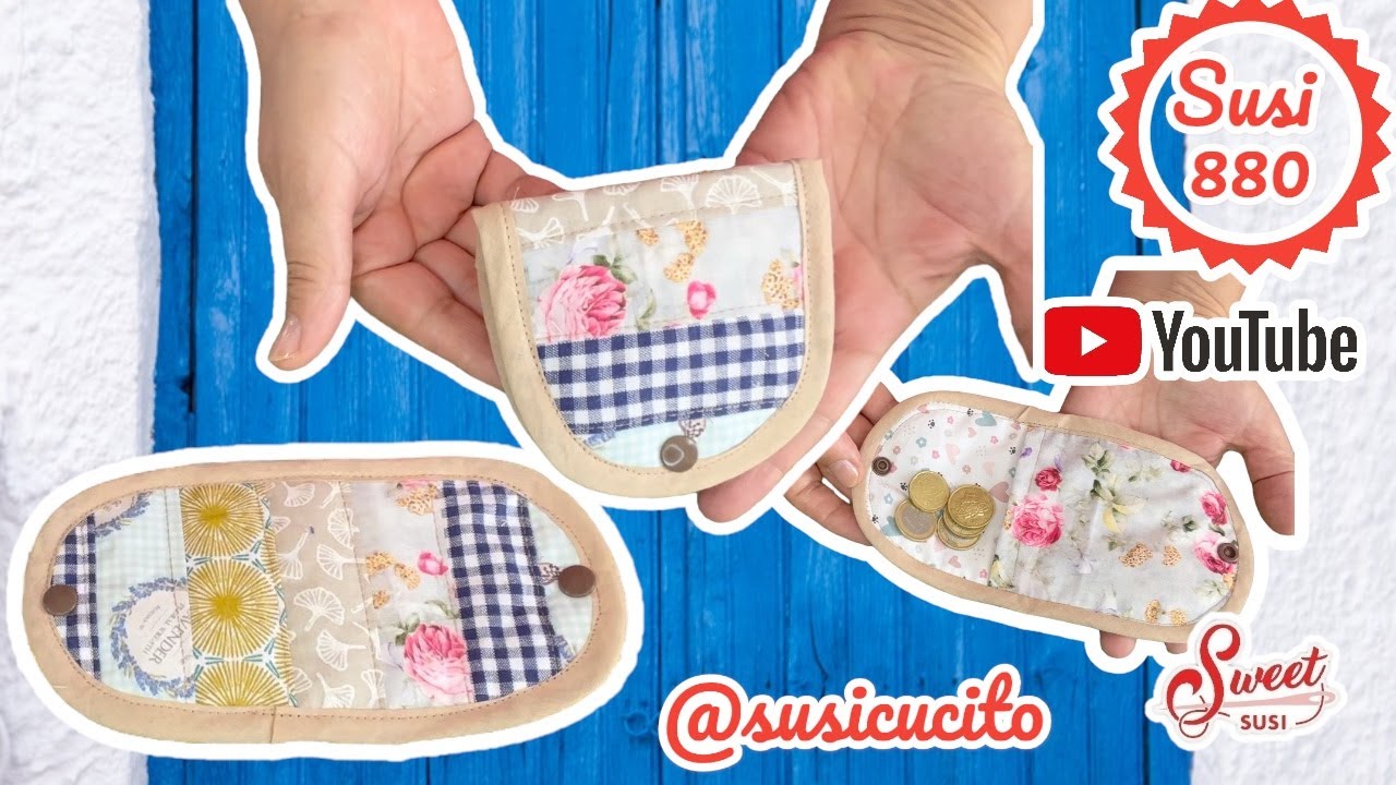 ✂️ idea da vendere o regalare con ritagli di stoffa | PORTAMONETE  | susi 880 | cartamodello GRATIS