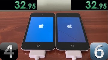 iPod Touch 4 on iOS 4.1 vs iOS 6.1.6 boot up speed test