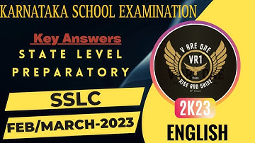 SSLC ENGLISH STATE LEVEL PREPARATORY QUESTION PAPER WITH ANSWERS 2023