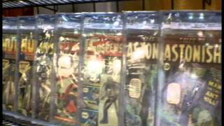 Impressive display of major comic book key issues on the wall rack of New Force comics at Megacon 2012 in Orlando.