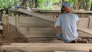 Let's watch a carpenter create a set of wooden doors using simple machines