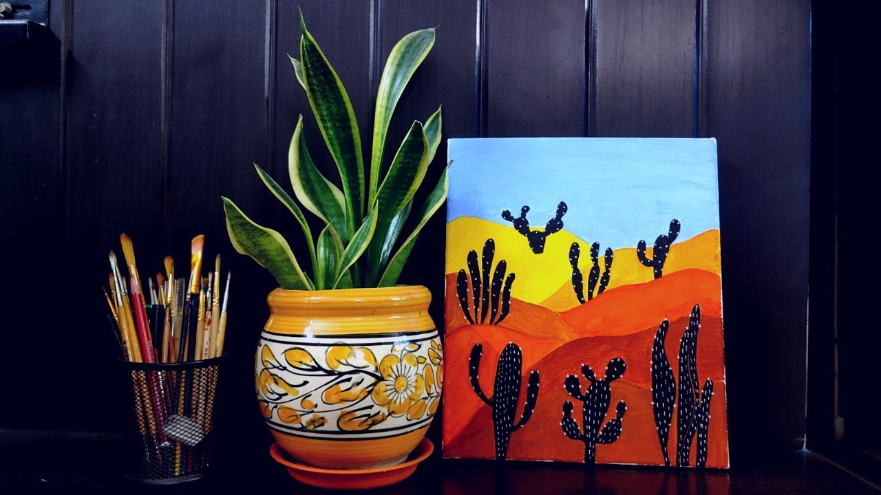 Canvas painting for beginners landscape painting Acrylic painting on canvas YouTube