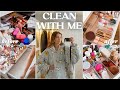 Clean  declutter with me  organising my entire makeup collection 