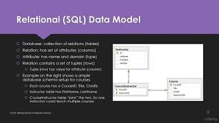 CS101 Bootcamp: Introduction to Computer Science & Software #10 Databases SQL NoSQL  Big Data