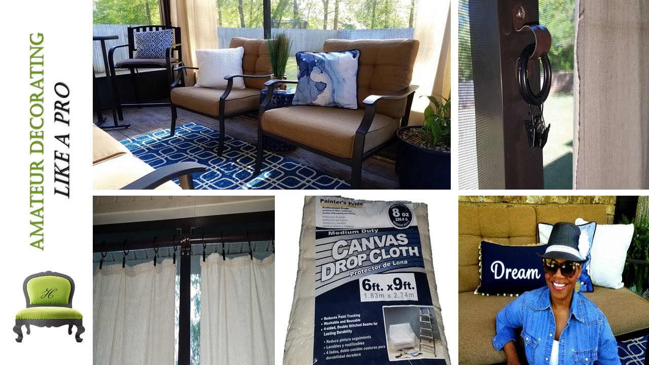 weighted outdoor curtains for porch use painters drop cloths as anchored outdoor curtains youtube weighted outdoor curtains for porch use painters drop cloths as anchored outdoor curtains youtube