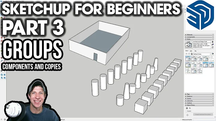 Getting Started with SketchUp in 2021 Part 3 - GROUPS, COMPONENTS, and COPIES!