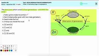 NEET 2020 Botany: Understanding the Flower - Structure and Role in Angiosperms Reproduction Q109