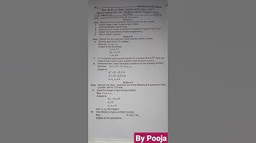 M.Sc/M.A 3rd Sem mathematical Programming 2017