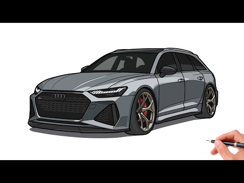How to draw AUDI RS6 / drawing Audi rs6 c8 2019 car