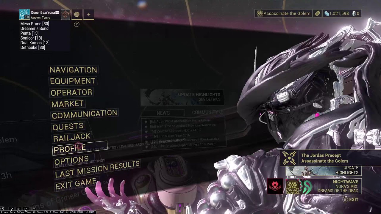 Day 14 of returning to warframe after 10yrs away on the grind