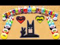 Batman Heart Eruption from Red Heart &amp; Yellow Heart with Big Orbeez, Fanta Balloons, Cola vs Mentos