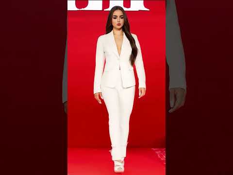 بدلة بيضاء نسائية إطلالة تخطف الأنظار 