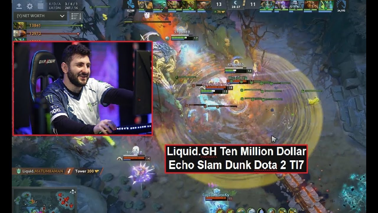 Dota2 Liquid Gh 10 Million Dollar Echo Slam Dunk Dota 2 Ti7 Youtube