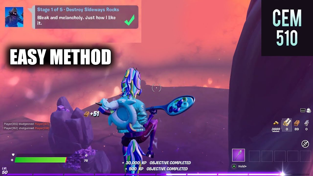 Destroy Sideways Rocks Fortnite Raven's Dark Skies Questline