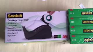 Scotch C60 Magic Tape Dispenser With Scotch Magic Tape 19Mm X 33M 4 Rolls