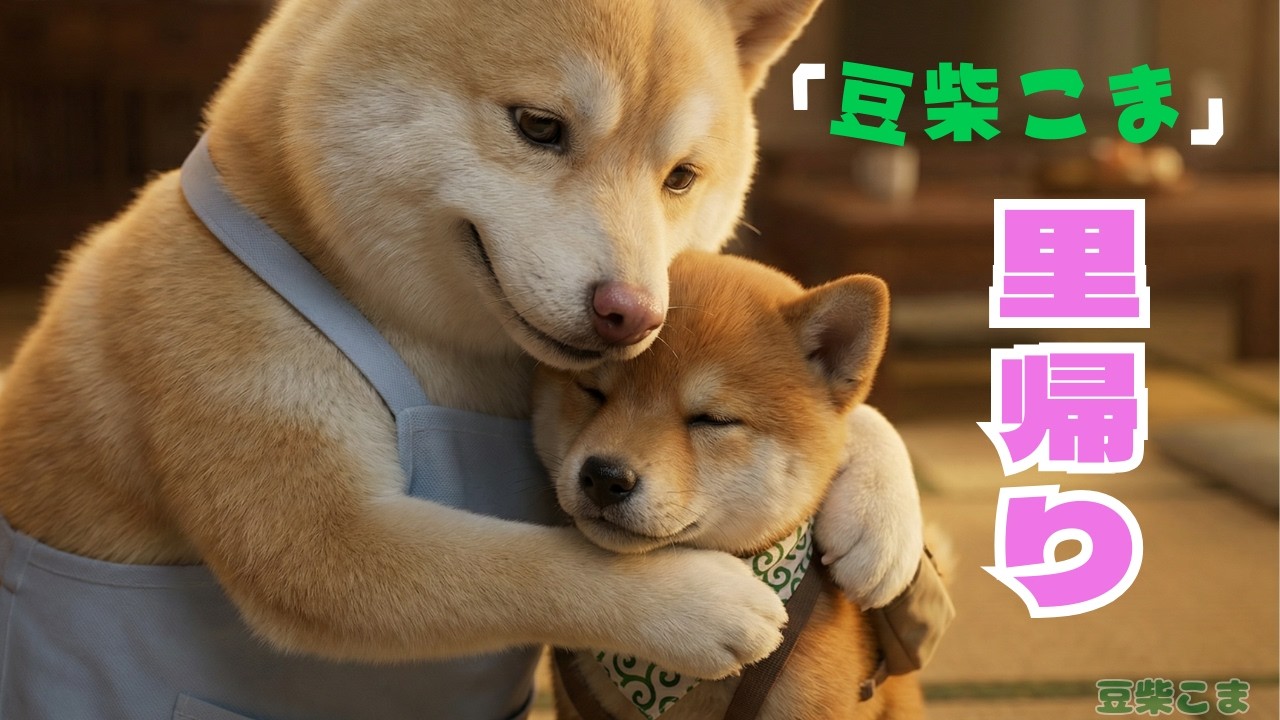 【感動！】豆柴こま、一通のLINEで里帰りする。家族の温かさに涙腺崩壊！？