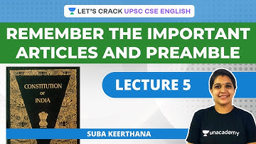 Remember the Important Articles and Preamble | Crack UPSC CSE/IAS English | Suba Keerthana