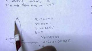 Projectile Worksheet 1 Question 1