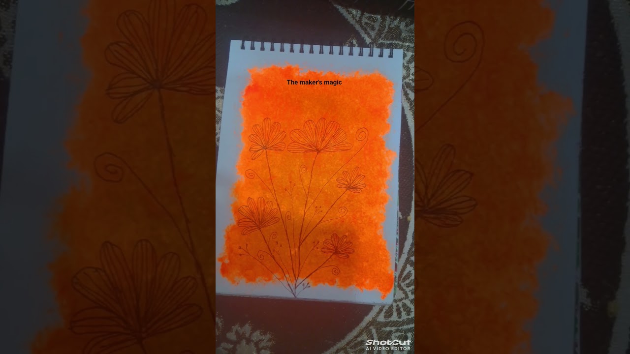 asthetic painting using fluro orange colour 🟠🧡🔸️🟧