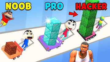 SHINCHAN and CHOP Became RICHEST in BRICK BUILDER | NOOB vs PRO vs HACKER Gameplay Hindi | AMAAN-T